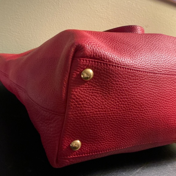 Miu Miu Red Vitello Daino Shopping Tote Bag - Picture 5 of 11